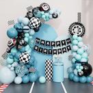 Kit Balloon Garland Arch Car Paivanwoo Race Car Dusty Blue & Black Kit Balloon Garland Arch Car Paivanwoo Race Car Dusty Blue & Black