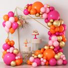 Kit Balloon Garland Arch COKAOBE rosa laranja 124 unidades
