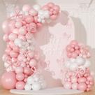 Kit Balloon Garland Arch Coquette Birthday 145 unidades rosa/branco Kit Balloon Garland Arch Coquette Birthday 145 unidades rosa/branco