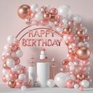 Kit Balloon Garland Arch em ouro rosa, 105 unidades com banner e confete