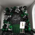 Kit Balloon Garland Arch em verde esmeralda e prata