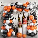 Kit Balloon Garland Arch Lingqiang Preto Laranja Prata