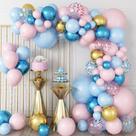 Kit Balloon Garland Arch Macaron Blue Pink 90 unidades