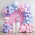 Kit Balloon Garland Arch, macaron, látex rosa e azul, 99 unidades