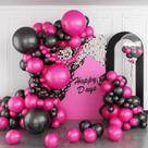 Kit Balloon Garland Arch magenta e preto 94 unidades