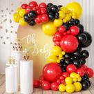Kit Balloon Garland Arch MEBAY Vermelho Preto Amarelo 155 unidades