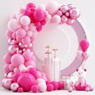 Kit Balloon Garland Arch NISOCY Pink 124 unidades para decoração de festas