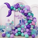 Kit Balloon Garland Arch Theme Mermaid, 136 unidades de chá roxo