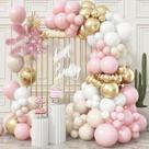 Kit Balloon Garland Arch Togvu rosa bege dourado 109 peças