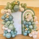 Kit Balloon Garland Arch UAEYW, verde empoeirado, azul, 136 unidades Kit Balloon Garland Arch UAEYW, verde empoeirado, azul, 136 unidades