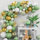 Kit Balloon Garland Arch verde, dourado e branco 90 unidades
