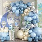 Kit Balloon Garland Arch Vintage Blue 125 unidades de látex e papel alumínio Kit Balloon Garland Arch Vintage Blue 125 unidades de látex e papel alumínio