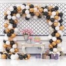 Kit Balloon Garland Black Gold 123 unidades de confetes de látex