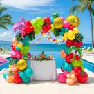 Kit Balloon Garland Flamingo Tropical Hot Pink Teal Orange