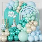 Kit Balloon Garland Togvu Teal Macaron Pearl White Mix