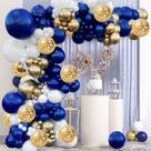 Kit Balloon Garland Zesliwy Navy Blue Gold para decoração de festas