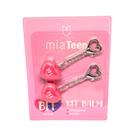 Kit Balm MiaTeen BFF Hidratante Labial Incolor Chaveiro Coração Cores Sortidas 2 Unidades 1g cada