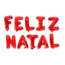 Kit Balões Balão Metalizado Vermelho De 37 Cm - Feliz Natal