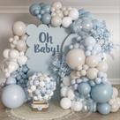 Kit Balões Garland Arch LULUMIKA Dusty Blue 139 unidades