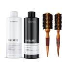 KIT BAMBARRÔ 1L + ESCOVA MADEIRA THERMAL CERAMIC 65mm + 47mm MADAMELIS