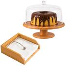 Kit Bambu Boleira com Pé Tampa Acrílica Porta Guardanapo Cozinha Luxo Mesa Posta Decoração Kit Bambu Boleira com Pé Tampa Acrílica Porta Guardanapo Cozinha Luxo Mesa Posta Decoração