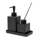 Kit Bancada Banheiro 3 Peças Cerâmica Granilite Quadratto
