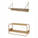 Kit Banco Sapateira Orgânico Luna Cabideiro Prateleira Oslo Artesano MDP Hanover Base Metal Dourado Kit Banco Sapateira Orgânico Luna Cabideiro Prateleira Oslo Artesano MDP Hanover Base Metal Dourado