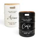 Kit Bancos Barris de Café e Açúcar Tampo Madeira Decoração Criativa Kit Bancos Barris de Café e Açúcar Tampo Madeira Decoração Criativa