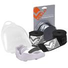 Kit Bandagem Elástica Preta + Protetor Bucal Boxe Vollo Kit Bandagem Elástica Preta + Protetor Bucal Boxe Vollo