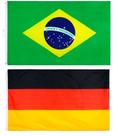 Kit Bandeira Do Brasil + Bandeira Alemanha Dupla Face 150 X 90 Cm