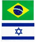 Kit Bandeira Do Brasil + Bandeira De Israel Dupla Face 150 X 90 Cm Kit Bandeira Do Brasil + Bandeira De Israel Dupla Face 150 X 90 Cm