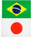 Kit Bandeira Do Brasil + Bandeira Do Japão Dupla Face 150 X 90 Cm