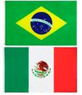 Kit Bandeira Do Brasil + Bandeira Do México Dupla Face 150 X 90 Cm