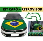 Kit Bandeira do Brasil Para Capô de Carro e orelhinhas Universal Torcida Copa Do Mundo