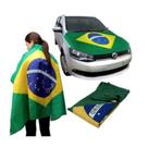 Kit Bandeira e Capa para Capo De Carro Brasil Copa Do Mundo