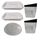 Kit Bandeja De Carne Farinheira Tampa Micro-ondas