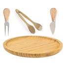 Kit bandeja e pinca bambu 25 cm, cortador e garfo queijos Kit bandeja e pinca bambu 25 cm, cortador e garfo queijos