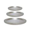 Kit Bandeja Forma Assadeira Para Pizza Tamanho 27, 32 e 37 cm Alumínio Polido IF 35