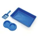 Kit Bandeja Higiênica Four Plastic para Gatos Azul Kit Bandeja Higiênica Four Plastic para Gatos Azul