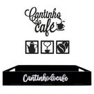 Kit Bandeja Lisa + Apliques Cantinho do Café em MDF