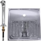 Kit Bandeja Pingadeira 40x40cm + Naja Cromada Torre 2 Vias