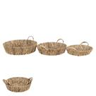 Kit Bandejas Decor Em Palha C/3 Boho 30Cm/35Cm/40Cm - Berlin Decor