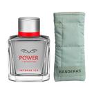 Kit Banderas Power Of Seduction Intense Ice Eau De Toilette Perfume Masculino 100ml + Porta Óculos Banderas Verde Kit Banderas Power Of Seduction Intense Ice Eau De Toilette Perfume Masculino 100ml + Porta Óculos Banderas Verde