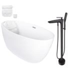 Kit Banheira Imersão Freestanding De Luxo 1.50m com Misturador Preto