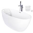 Kit Banheira Imersao Freestanding Luxo 1.50m com Misturador Cromado