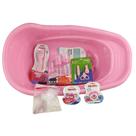 Kit banheira + mamadeira chupeta e outros rosa