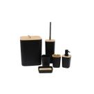 Kit Banheiro 06 Peças Preto Quadrado Ref:BH26079 Mimo Style Kit Banheiro 06 Peças Preto Quadrado Ref:BH26079 Mimo Style