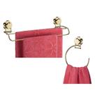 Kit Banheiro 2 Peças Suporte Porta Toalha Toalheiro Argola Ventosa Dourado - Future