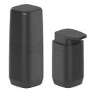 Kit Banheiro 2pç Porta Escova de Dente + Dispenser Sabonete Líquido 380ml Preto - Aura Ou Kit Banheiro 2pç Porta Escova de Dente + Dispenser Sabonete Líquido 380ml Preto - Aura Ou