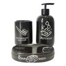 Kit Banheiro 3 Peças para Bancada Porcelana Black Wincy Kit Banheiro 3 Peças para Bancada Porcelana Black Wincy